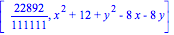 [22892/111111, x^2+12+y^2-8*x-8*y]